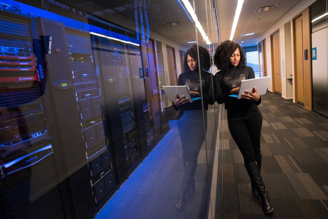 Small business professional using AI and automation tools